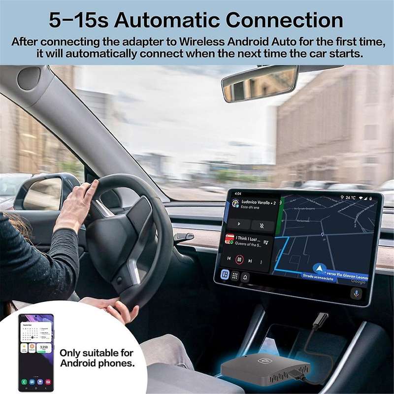 Wireless Android Auto Adapter for Factory Wired Android Auto Cars WiFi Plug & Play Wireless Android