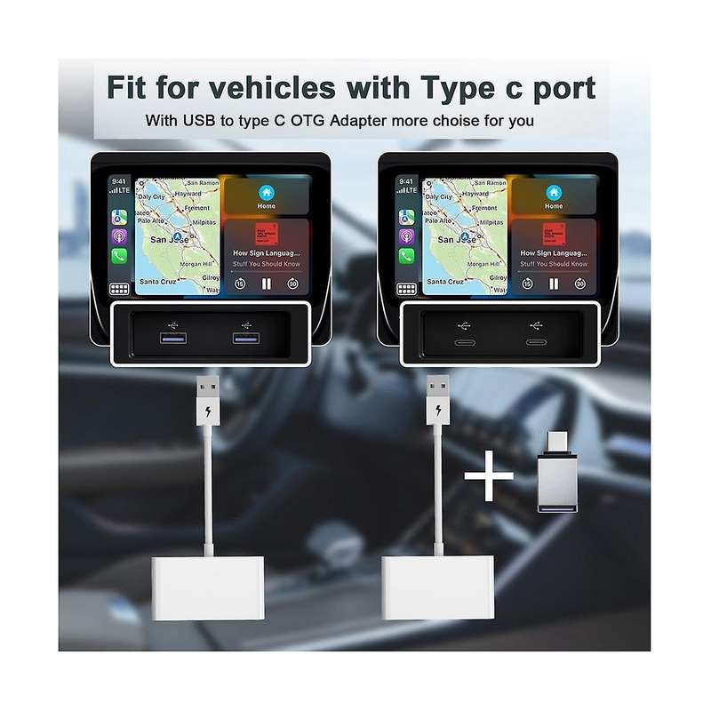 Wireless Car CarPlay Adapter Car Wired to Wireless AI BOX for Android Auto CarPlay Dongle Connect P