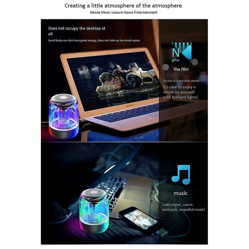 Wireless Bluetooth Speakers Colorful Light Bass Portable Support MP3 FM TF Card Car Bluetooth Speake