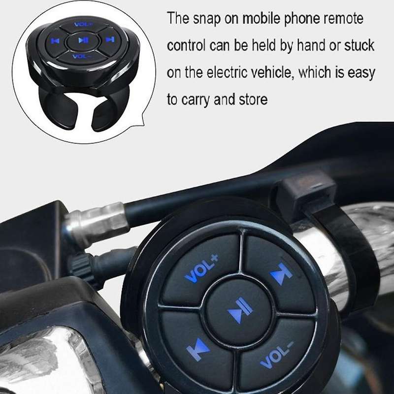 Wireless Bluetooth Media Button Remote Controller Car Motorcycle Bike Steering Wheel Music Play Remo