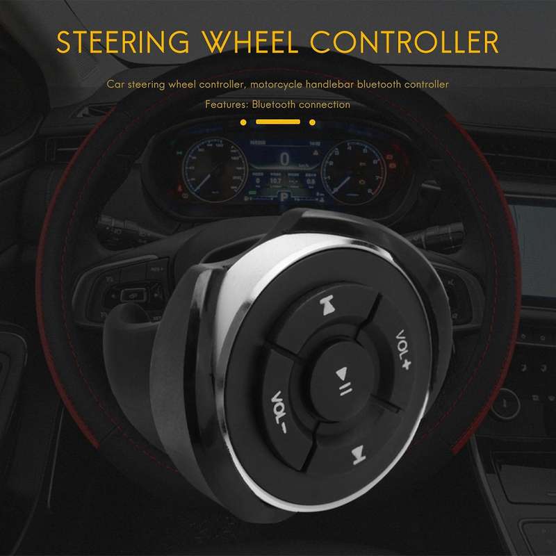 Wireless Bluetooth Remote Control Car Steering Wheel Motorcycle Bike Handlebar Media Button for for