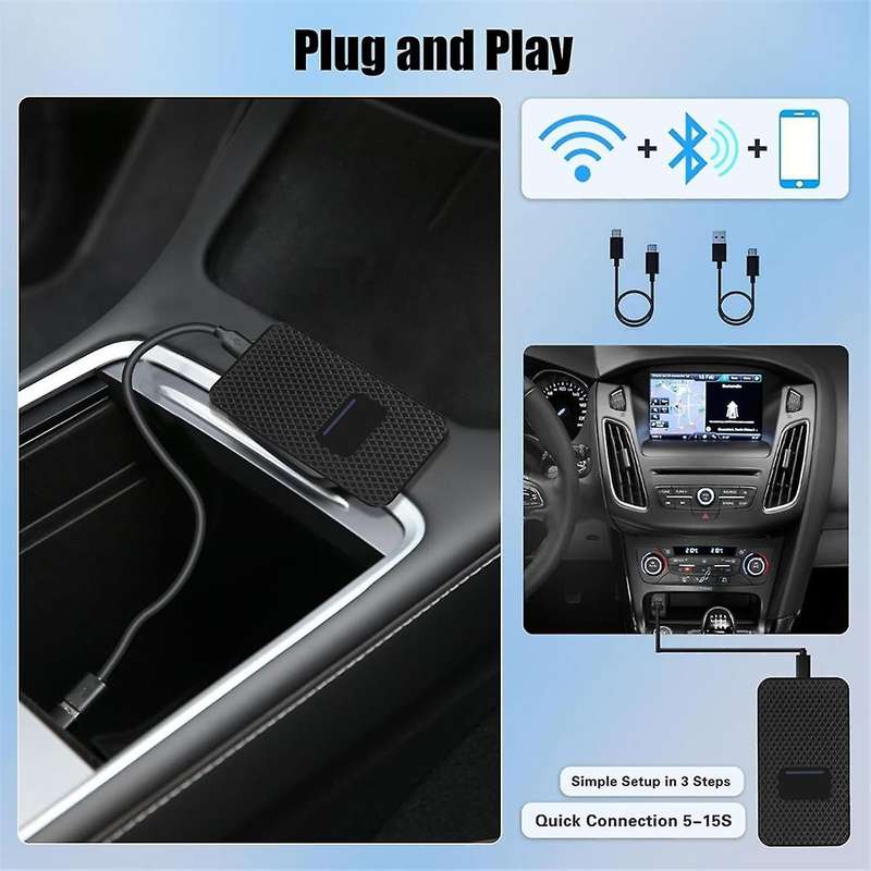 Wireless Carplay Adapter & Android Auto Adapter, CarPlay Dongle Magic AI Box for Wired Carplay Andro
