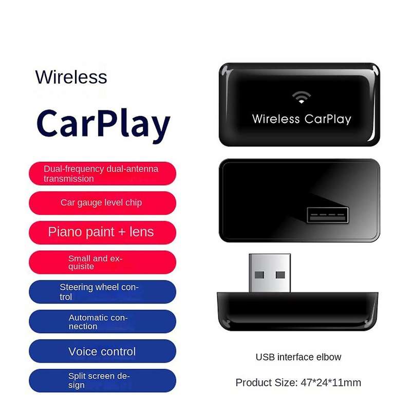 Wireless CarPlay Adapter 5Ghz WiFi Fastest Smallest Slimmest USB Wireless CarPlay Adapter for IOS Wi