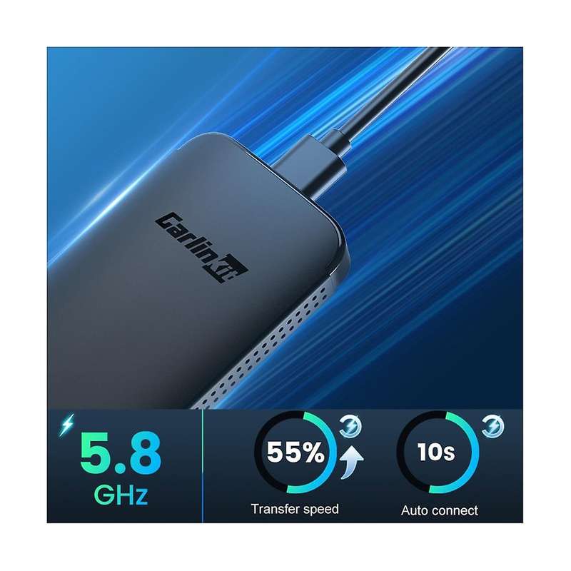 Wireless Carplay Adapter Auto Smart Ai Box Plug and Play WiFi BT Auto Connect for Wired Android Auto