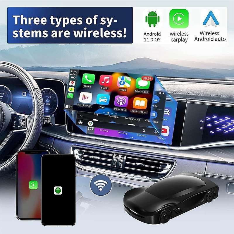 Wireless Carplay Adapter Android 11 Auto Adapter 5ghz Wifi Carplay Wireless Adapter for Car Multime