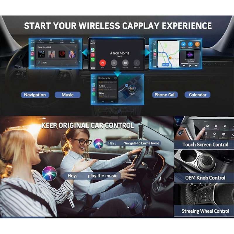 Wireless Carplay Adapter Carplay Wireless Adapter Convert Wired to Wireless 2024 Upgrade Plug & Play