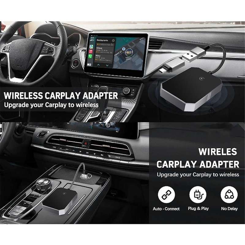Wireless Carplay Adapter Carplay Wireless Adapter Convert Wired to Wireless 2024 Upgrade Plug & Play