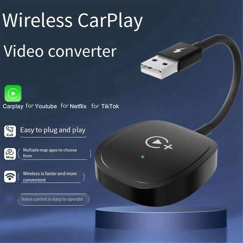 Wireless CarPlay Adapter for Car Adapter for Navigation Media Player Convert Wired to Carplay Wirel