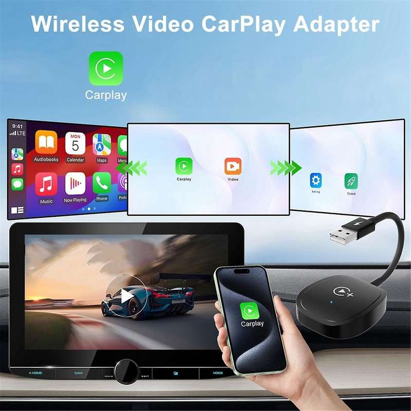 Wireless CarPlay Adapter for Car Adapter for Navigation Media Player Convert Wired to Carplay Wirel