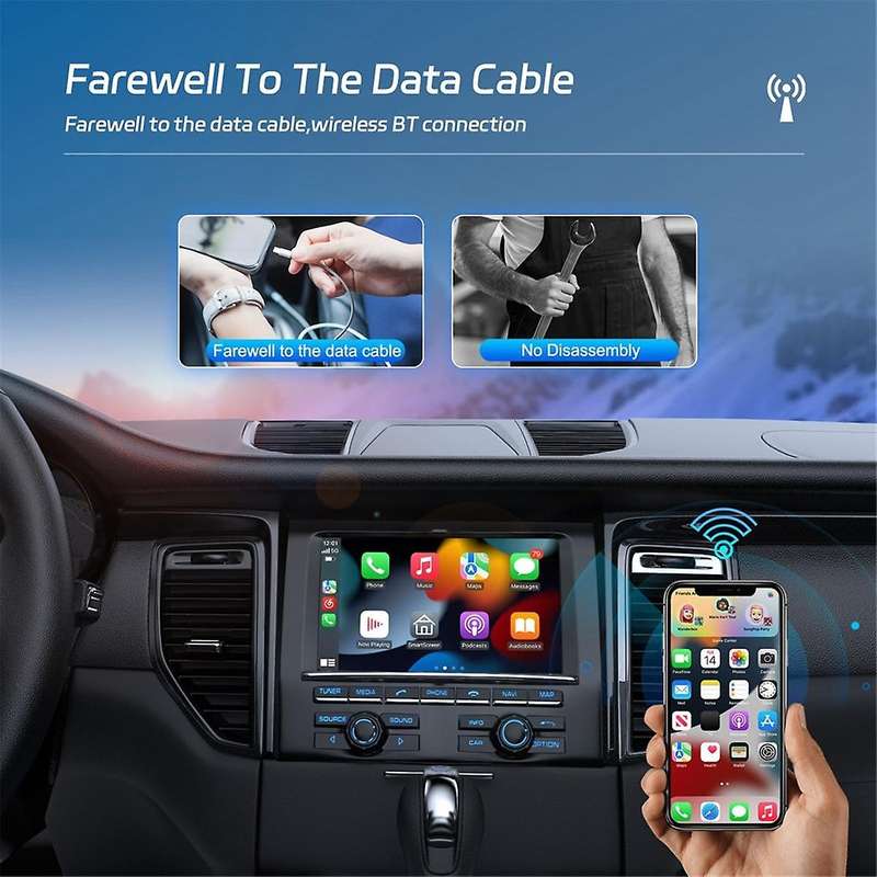 Wireless Carplay Adapter for All Factory, Converts Wired to Wireless CarPlay, Plug & Play, Easy Ins