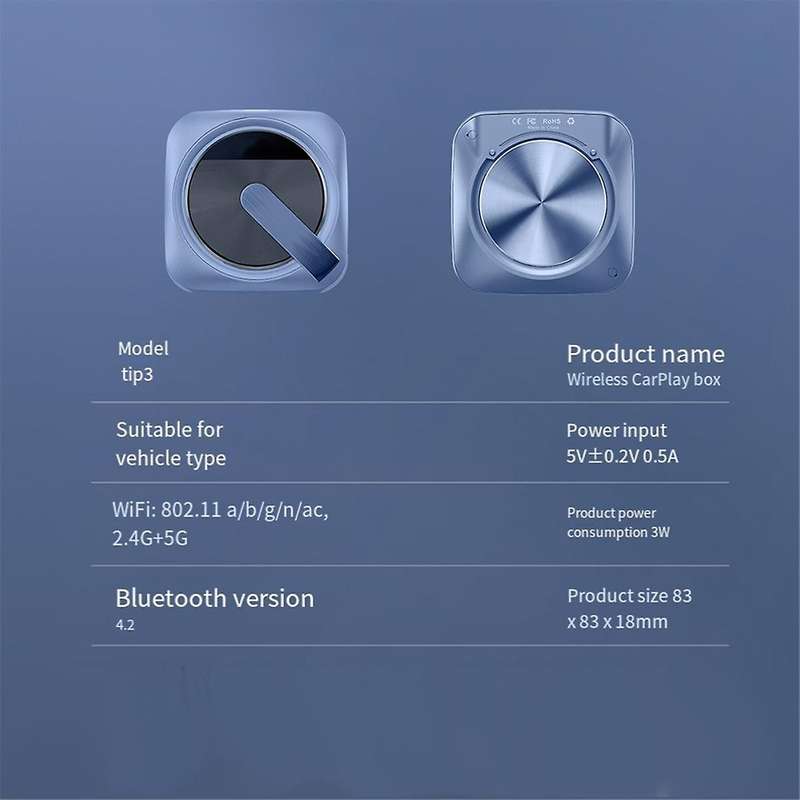 Wireless CarPlay Adapter for Model /3/S Cars, Support Airplay/Navigation/Online OTA Update,No SIM Ca
