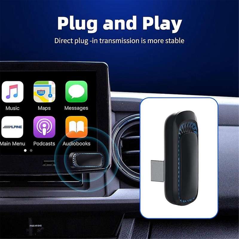 Wireless Carplay Adapter Smart Box Plug and Play Bluetooth WiFi Receiver for Wired Cars Carplay-Typ