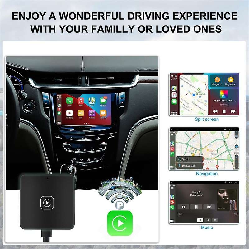 Wireless CarPlay Adapter, Plug & Play Dongle for IOS, Easy Installation, Compatible with Factory Wi