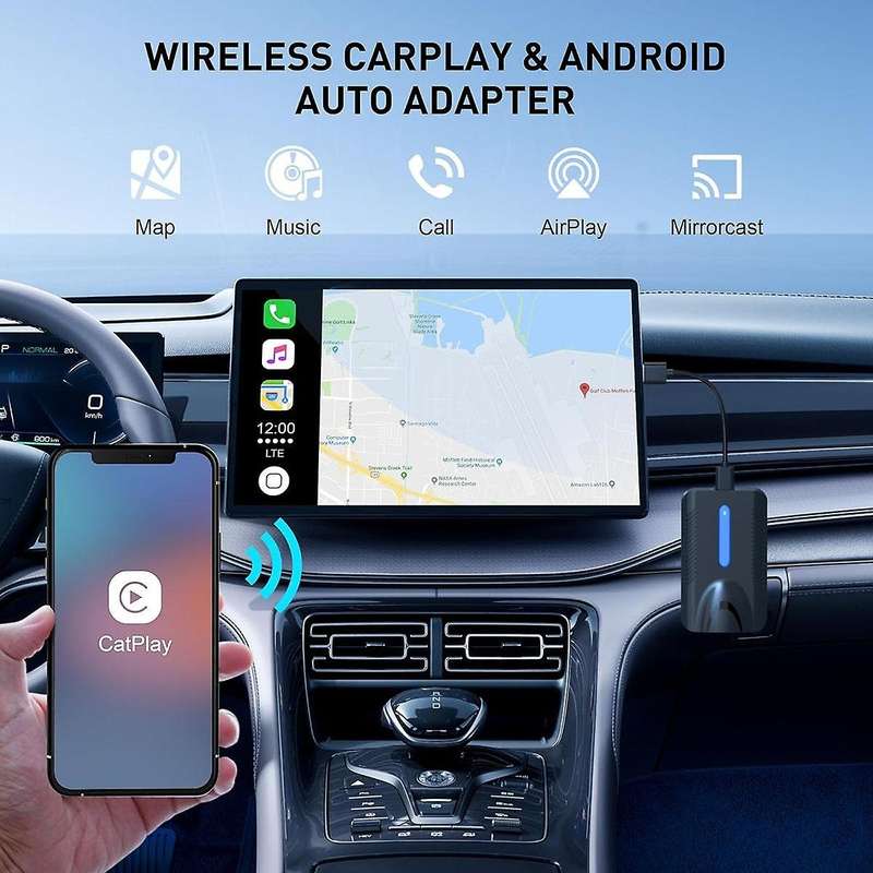 Wireless CarPlay Adapter, Wireless Android Auto Adapter, 4 in 1 USB Dongle for Cars CarPlay Android