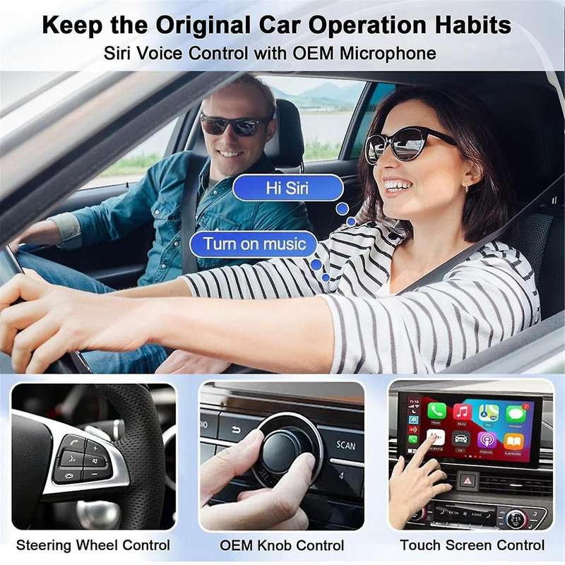 Wireless Carplay Adapter, Carplay Wireless Adapter Upgrade Plug & Play Converts Wired to Wireless C
