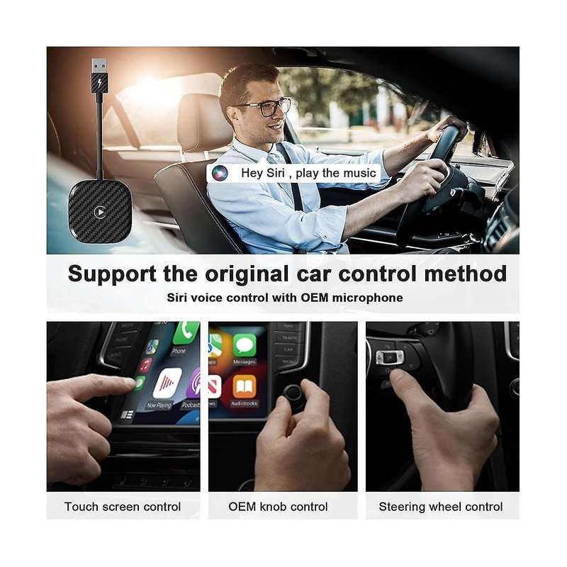 Wireless CarPlay Adapter, Carplay Wireless Adapter for Factory Wired CarPlay Plug & for Cars From 20