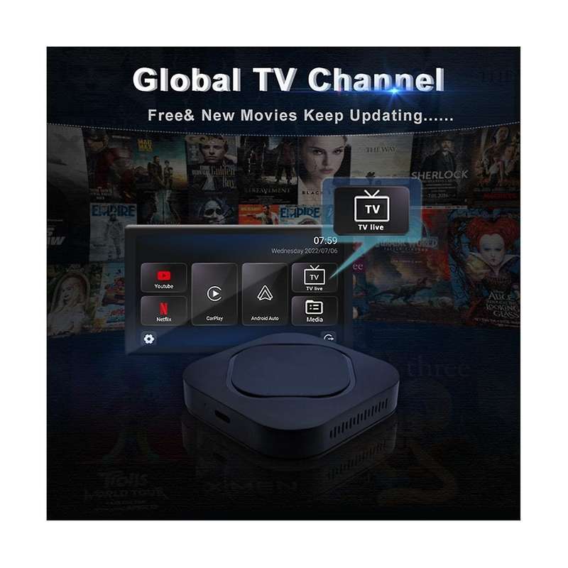 Wireless Carplay Ai Box Wireless Android Auto Adapter Upgrade Gps Tv Live, Global Tv Channel , Outp