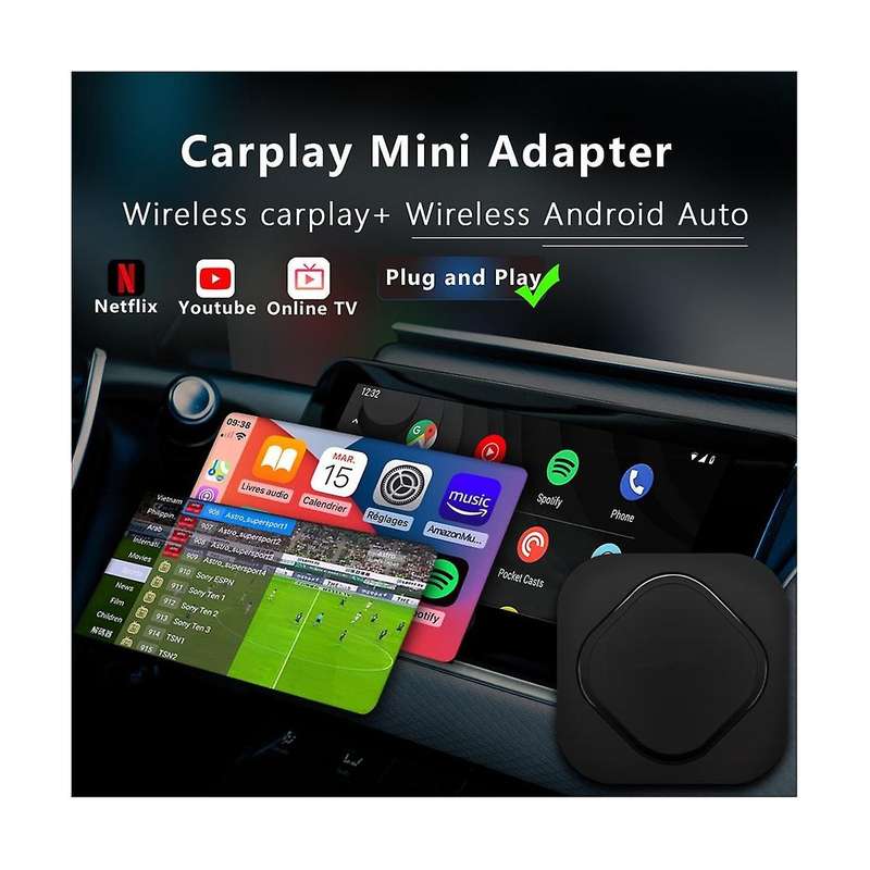 Wireless Carplay Ai Box Wireless Android Auto Adapter Upgrade Gps Tv Live, Global Tv Channel , Outp