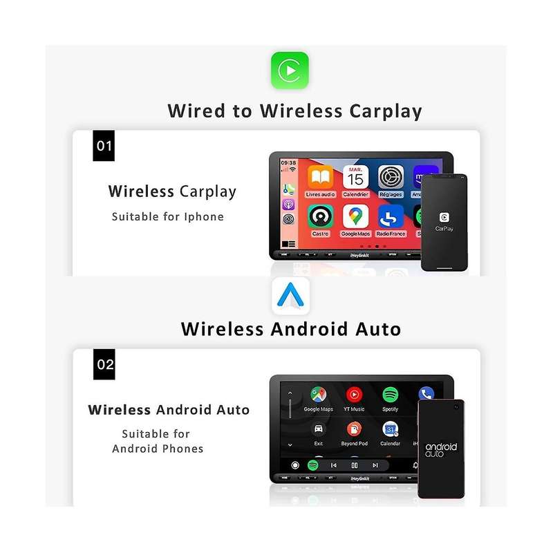 Wireless Carplay Ai Box Wireless Android Auto Adapter Upgrade Gps Tv Live, Global Tv Channel , Outp
