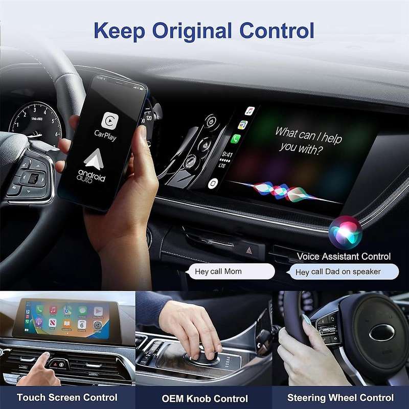 Wireless CarPlay Adapter, Wireless CarPlay Dongle Convert Wired to Wireless CarPlay/Android Auto fo