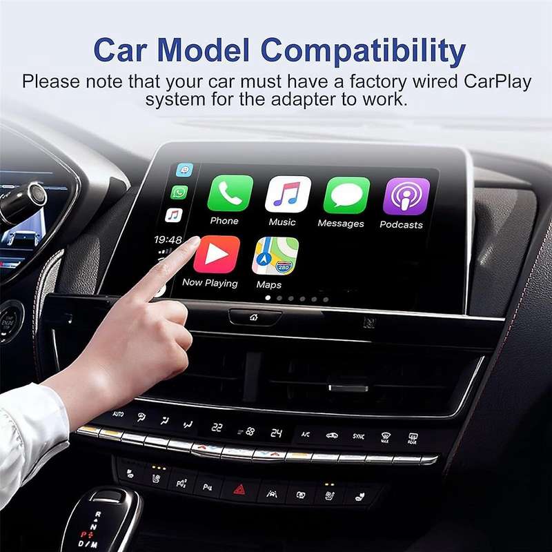Wireless CarPlay Adapter, Wireless CarPlay Dongle Convert Wired to Wireless CarPlay/Android Auto fo