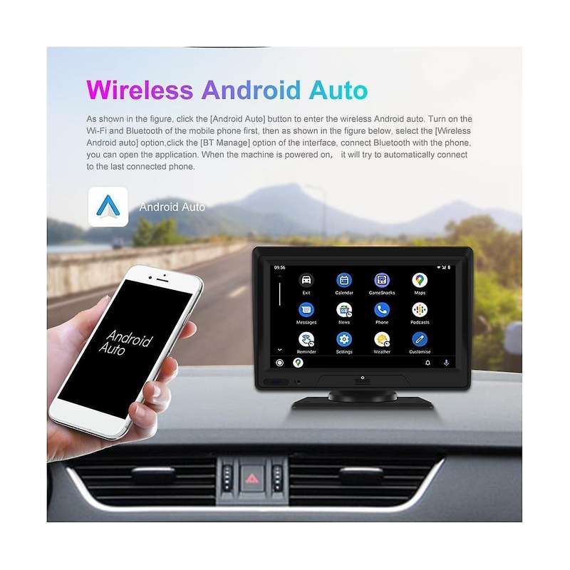 Wireless Carplay Android Auto 7 Inch Screen Radio Front Backup Cameras Bluetooth Wifi Fm Bluetooth