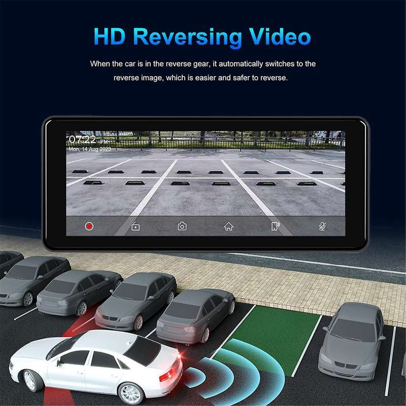 Wireless Carplay Android Auto Portable Car Stereo with Front Camera, Dash Cam 6.86Inch Car Radio Re