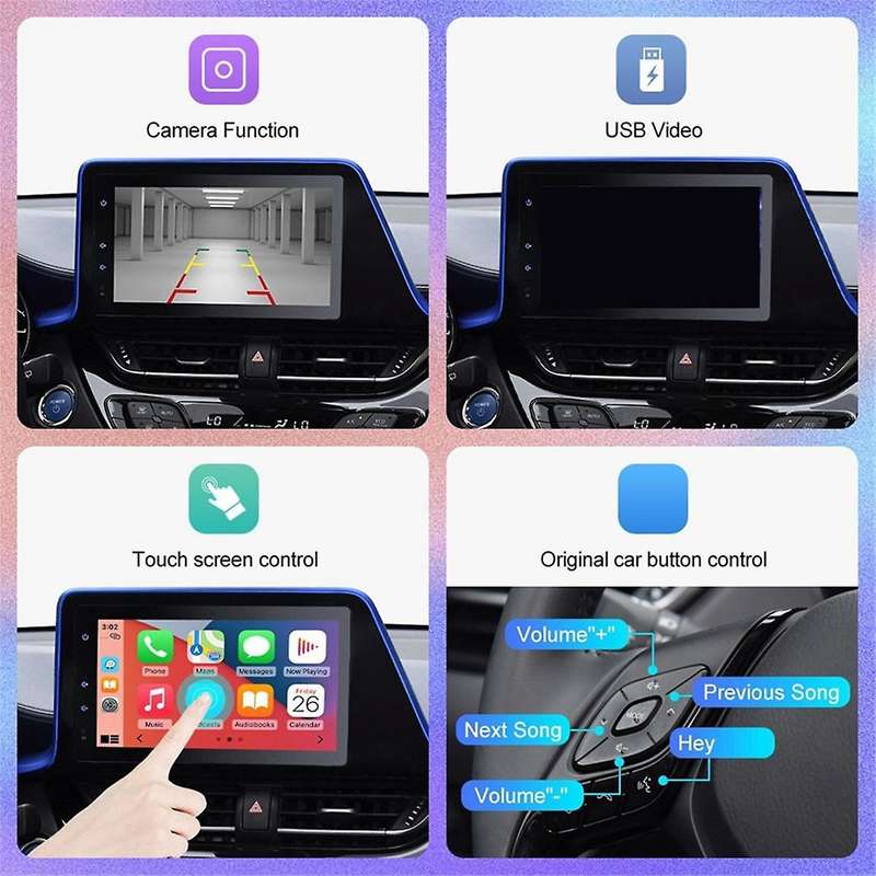 Wireless Carplay Android Auto for Touch 2 Entune2.0 Sienna Prius Yaris 14-19