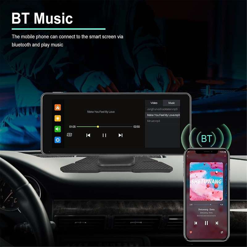 Wireless Carplay Car Stereo Portable 6.86In Touch Screen Android Auto Backup Camera Navigation Mirr