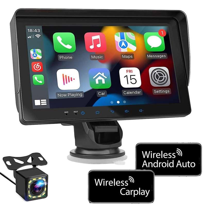 Wireless Carplay Android Auto, Portable Touch Screen Automatic Multimedia Player, Car Stereo with Mi