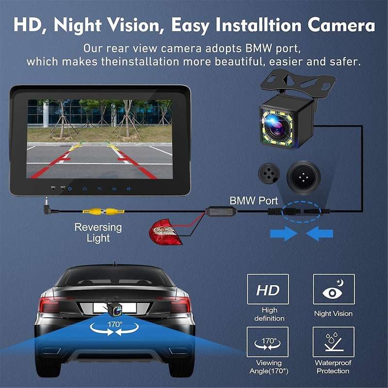 Wireless Carplay Android Auto, Portable Touch Screen Automatic Multimedia Player, Car Stereo with Mi