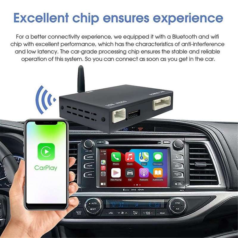 Wireless Carplay Android Auto Retrofit Decoder for 2014-2019 4runner Land Curiser