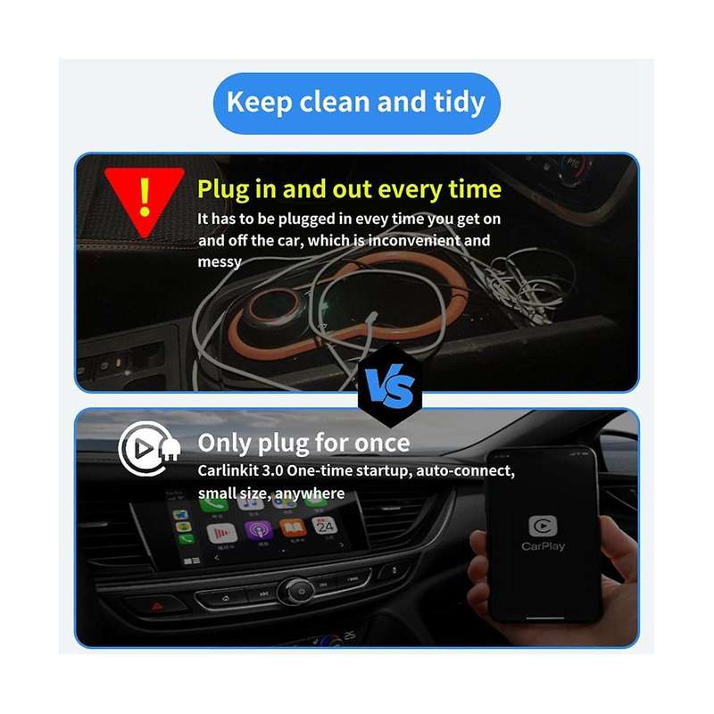Wireless Carplay Dongle Mini USB AI Box Bluetooth Adapter Plug and Play WIFI AI Voice Wireless CarPl