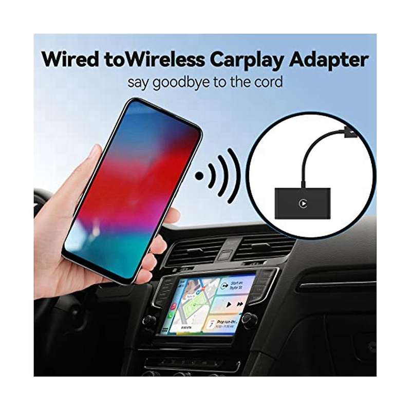 Wireless Carplay for Wired Carplay Car Wireless Fast and Easy Use Fit for From 2015 & Ios 10+(black