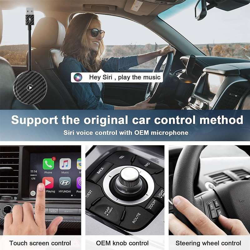 Wireless Carplay Dongle Adapter for Wireless Auto Car Adapter for Plug Play WiFi Online Update