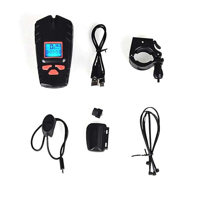 Wireless Code Meter Bicycle Light, Rechargeable Headlight with Horn, Speedometer Odometer, for All M