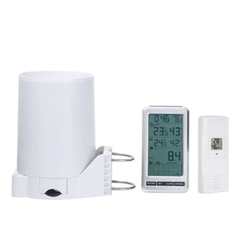 Wireless Digital Rain Gauge with Self-emptying Collector 3-in-1 Weather Station Rainfall History Ale