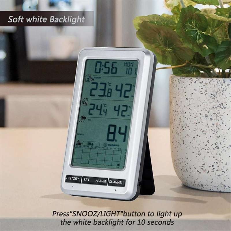 Wireless Digital Rain Gauge with Self-emptying Collector 3-in-1 Weather Station Rainfall History Ale