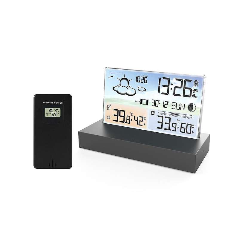 Wireless Digital Screen Meteorological Clock Weather Forecast Clock with Temperature Humidity Sensor