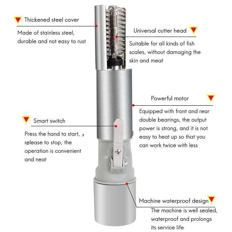 Wireless Electric Fish Scaler Fishing Scalers Clean Fish Remover Cleaner Descaler Waterproof Scraper