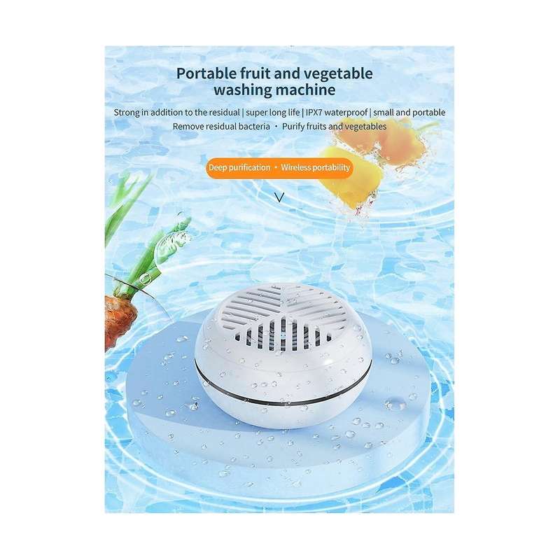 Wireless Fruit Vegetable Purifier Waterproof Fruit Vegetable Washing Machine Fruits Usb Charging Fo