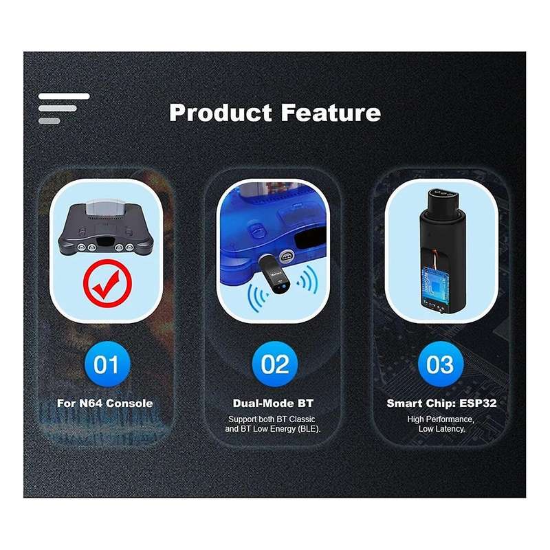 Wireless Game Controllers Adapter for Console for // Controllers Transparent