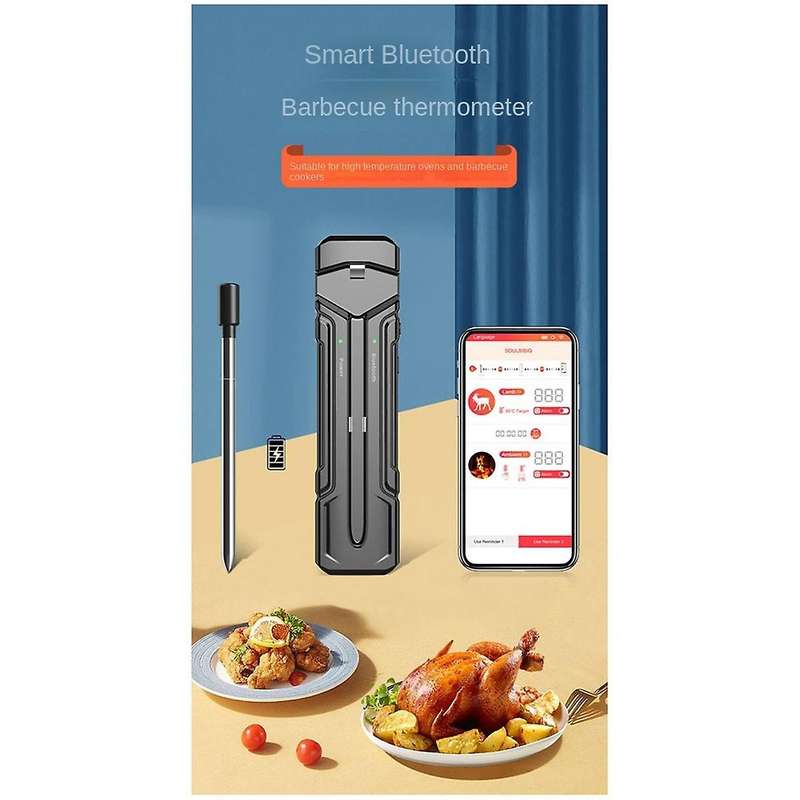 Wireless Meat Food Thermometer for Oven Grill Kitchen Bbq Bluetooth Barbecue Smoker Cooking Food The