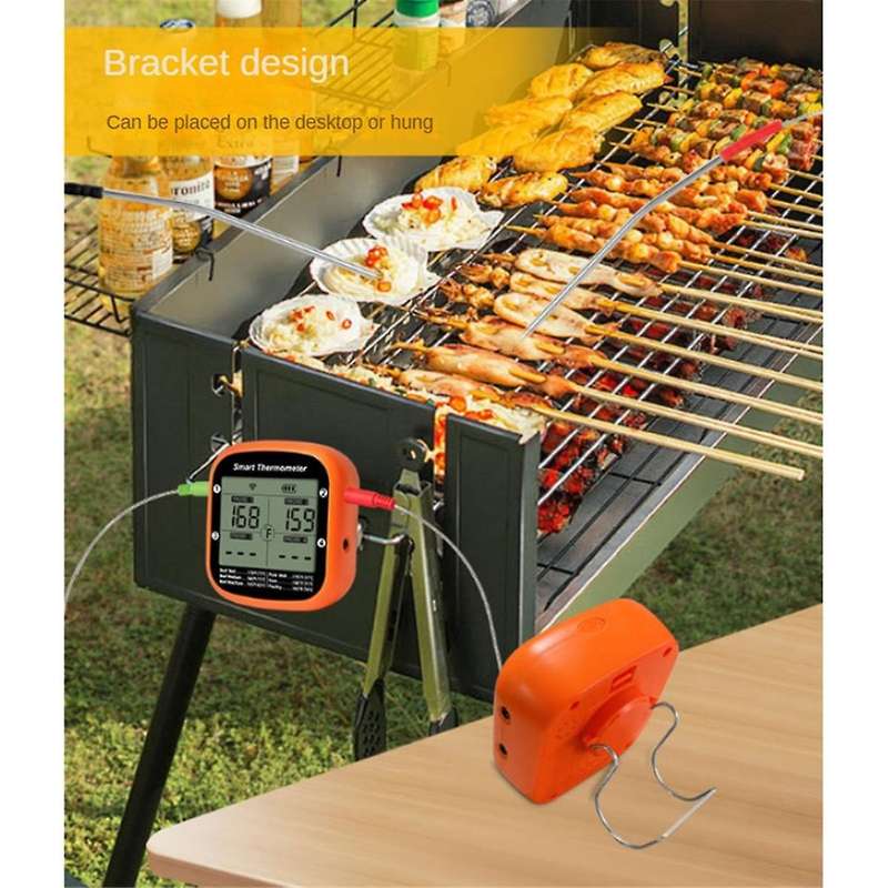 Wireless Meat Thermometer for Grilling Smoker Oven APP Digital Thermometer with Four Probes Smart BB