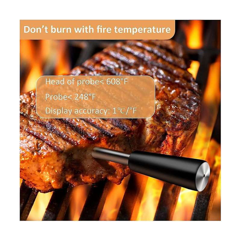 Wireless Meat Thermometer, Bluetooth Meat Thermometer Smart Food Thermometer with 165 Ft Range for