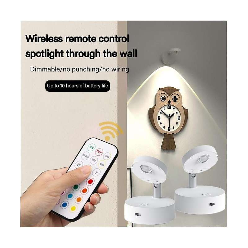 Wireless LED Spotlight Remote Control Closet Spotlights RGB Spotlights for Bedroom Wine Cabinet Ligh