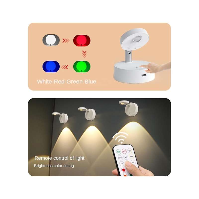 Wireless LED Spotlight Remote Control Closet Spotlights RGB Spotlights for Bedroom Wine Cabinet Ligh