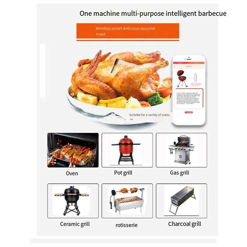 Wireless Meat Food Thermometer for Oven Grill BBQ Steak Turkey Smoker Kitchen Smart Digital Bluetoot