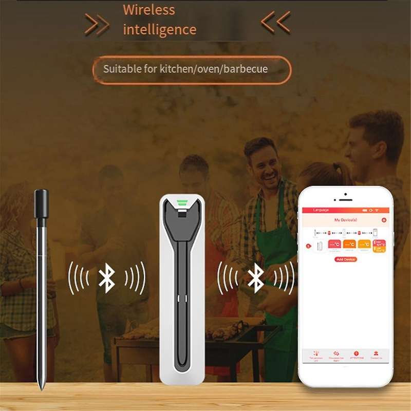 Wireless Meat Food Thermometer for Oven Grill BBQ Steak Turkey Smoker Kitchen Smart Digital Bluetoot