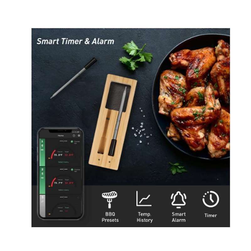 Wireless Meat Food Thermometer Kitchen Cooking Tool Oven Grill Bbq Steak Bluetooth Temperature Mete